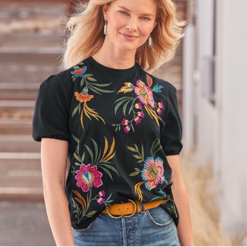 NWT Johnny Was Sidona puff sleeve $130 tee